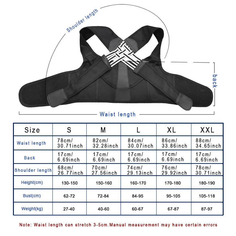 Adjustable Back Brace & Posture Corrector
