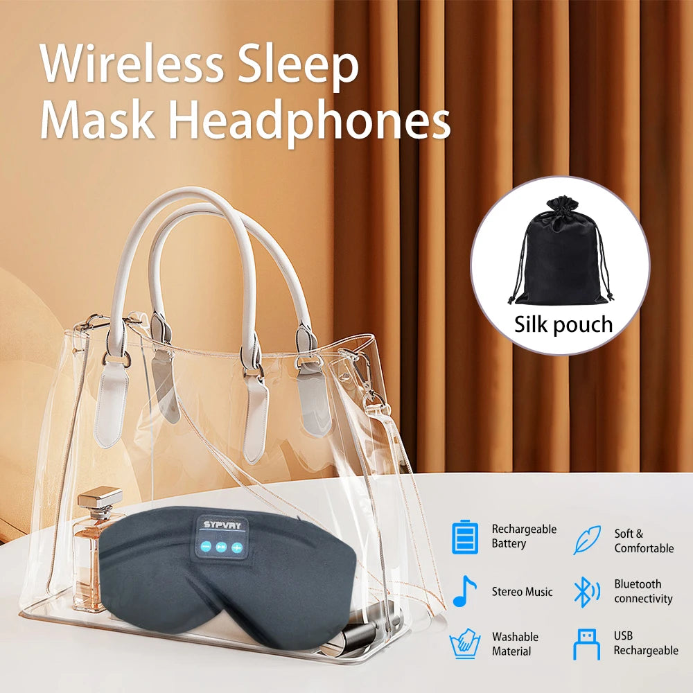 Sleep Mask with Built-in Bluetooth Headphones