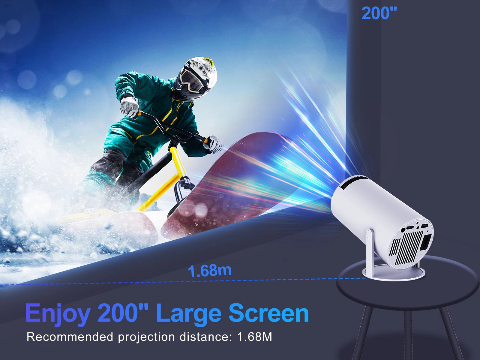 Projector Magcubic HY300 Pro Projector 200ANSI Native 720P Wireless Screen Mirroring System Dual Band WiFi Hi-chip A3100 for Home Theater