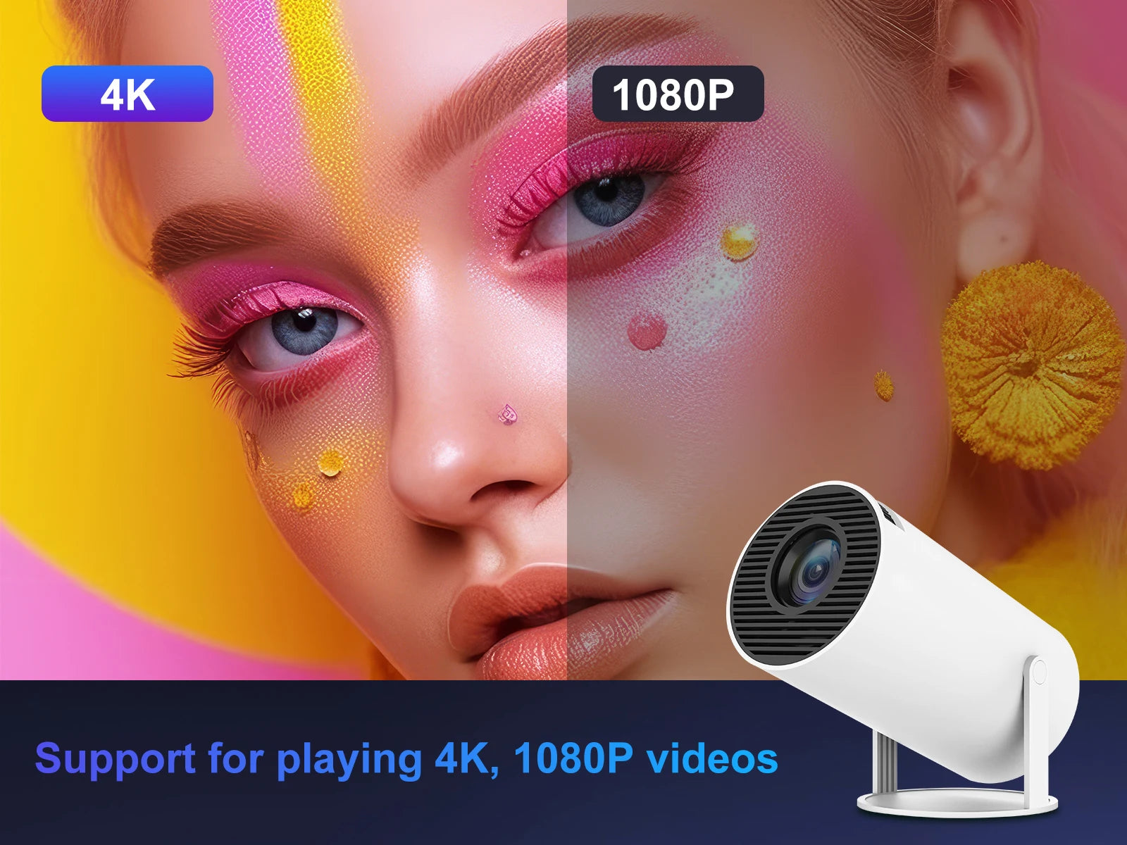 Projector Magcubic HY300 Pro Projector 200ANSI Native 720P Wireless Screen Mirroring System Dual Band WiFi Hi-chip A3100 for Home Theater