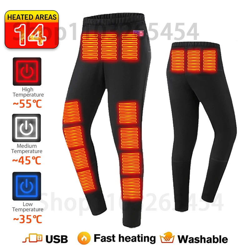 Underwear Winter Thermal Underwear 52 Areas New Heated  Women Men Heating Jacket Winter Accessories USB Electric Heating Clothes