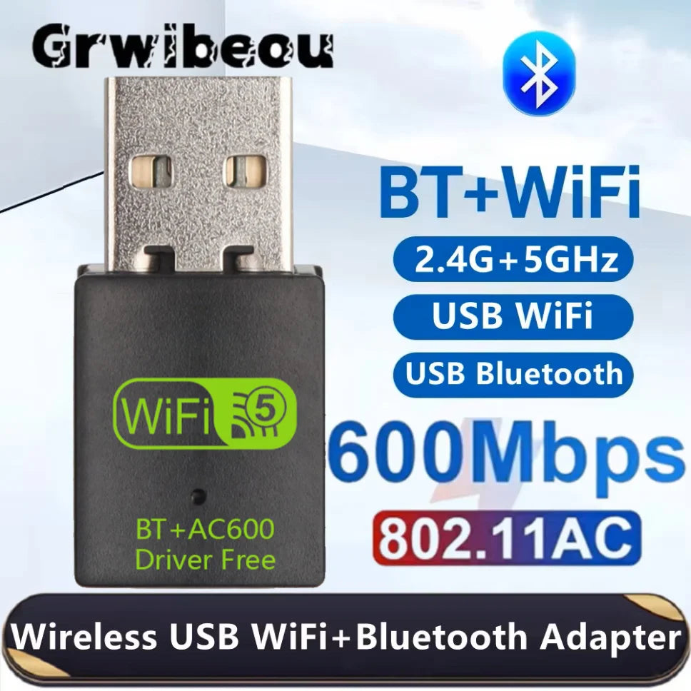 600Mbps USB WiFi & Bluetooth Adapter