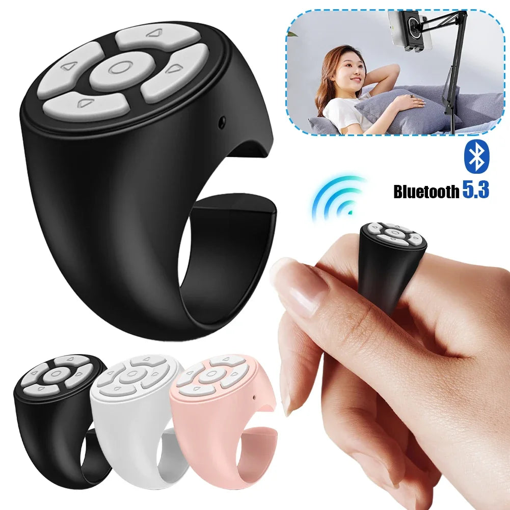 Remote Control Scrolling Ring Wireless Finger Shutter  Page TurnerMobile Phone Controller Bluetoothcompatible