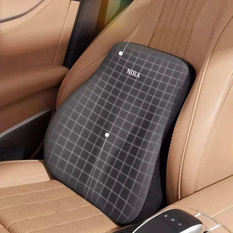 Memory Foam Car Lumbar & Neck Support Pillow – Washable & Universal Fit