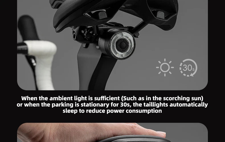 Bicycle Tail Light ROCKBROS Smart Brake Sensing Rear Bike Light