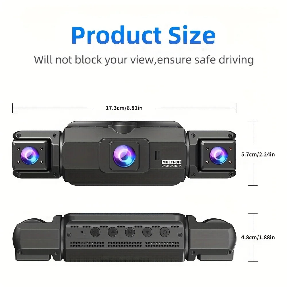 4-Lens 360° Dash Cam – 1080P Full Car View