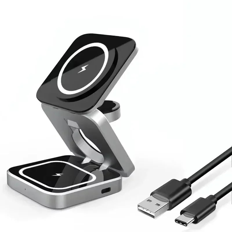 Foldable 3-in-1 Magnetic Wireless Charger