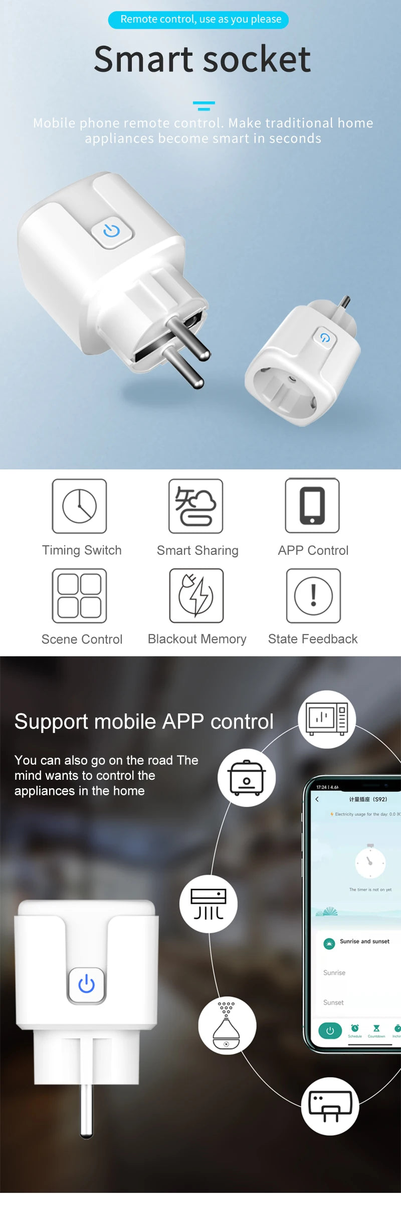 Tuya WiFi Smart Plug Socket EU