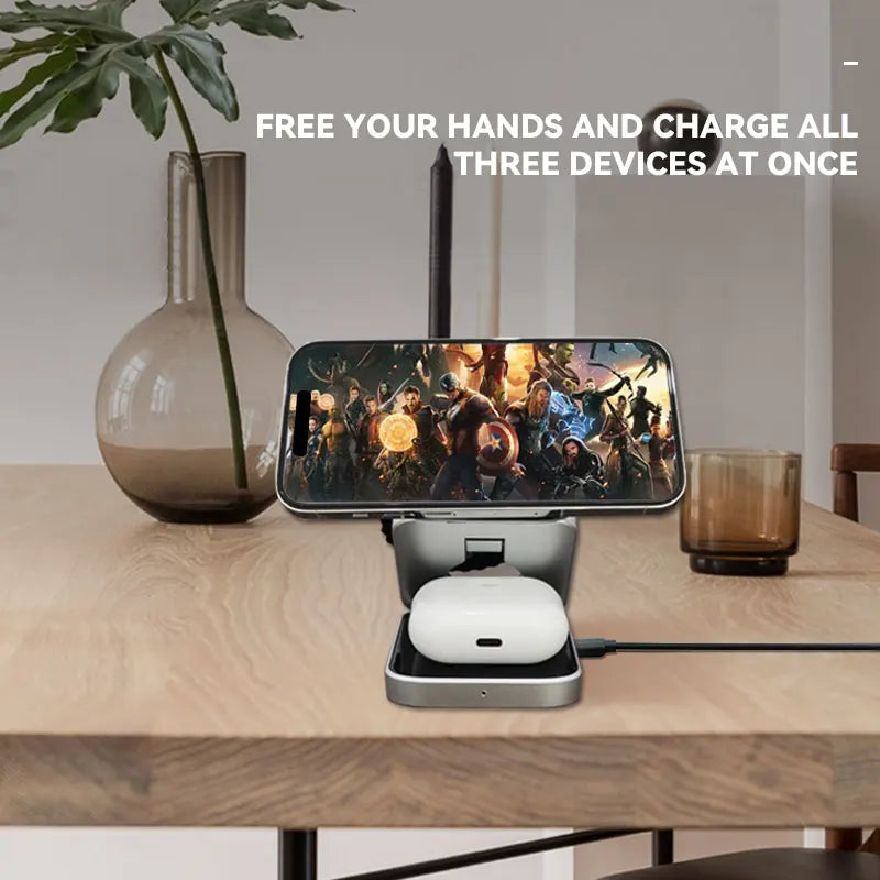 Foldable 3-in-1 Magnetic Wireless Charger