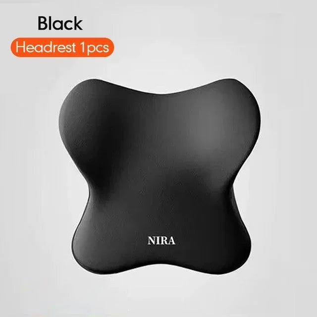 Memory Foam Car Lumbar & Neck Support Pillow – Washable & Universal Fit