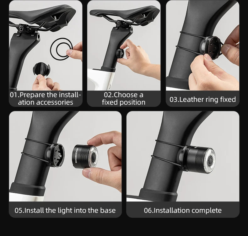Bicycle Tail Light ROCKBROS Smart Brake Sensing Rear Bike Light