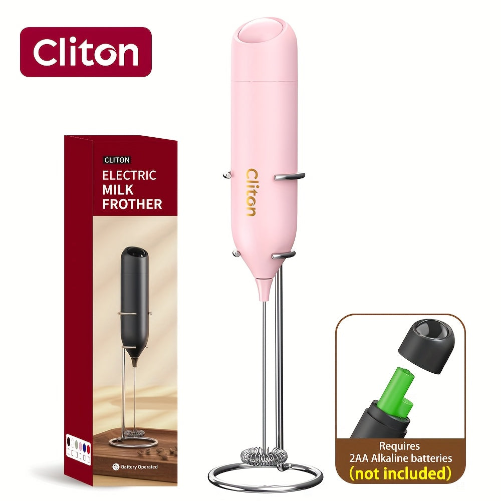 Frother 1pc Powerful Electric Milk Frother Handheld with Stainless Steel Stand, Battery Powered Mixer for Coffee, Smoothies, Latte, Matcha, Hot Chocolate, Mini Hand Blender 2025 Edition, Kitchen Gift, New Year Present, Valentine'S Da