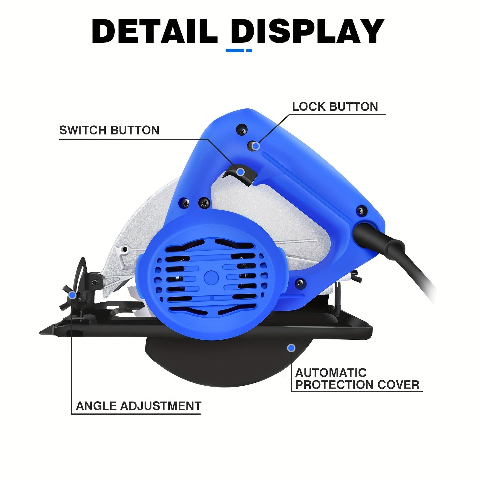 Saw Circular Compact Electric  Saw, 1500W, 7-1/2 Inch Adjustable Cutting Depth,
