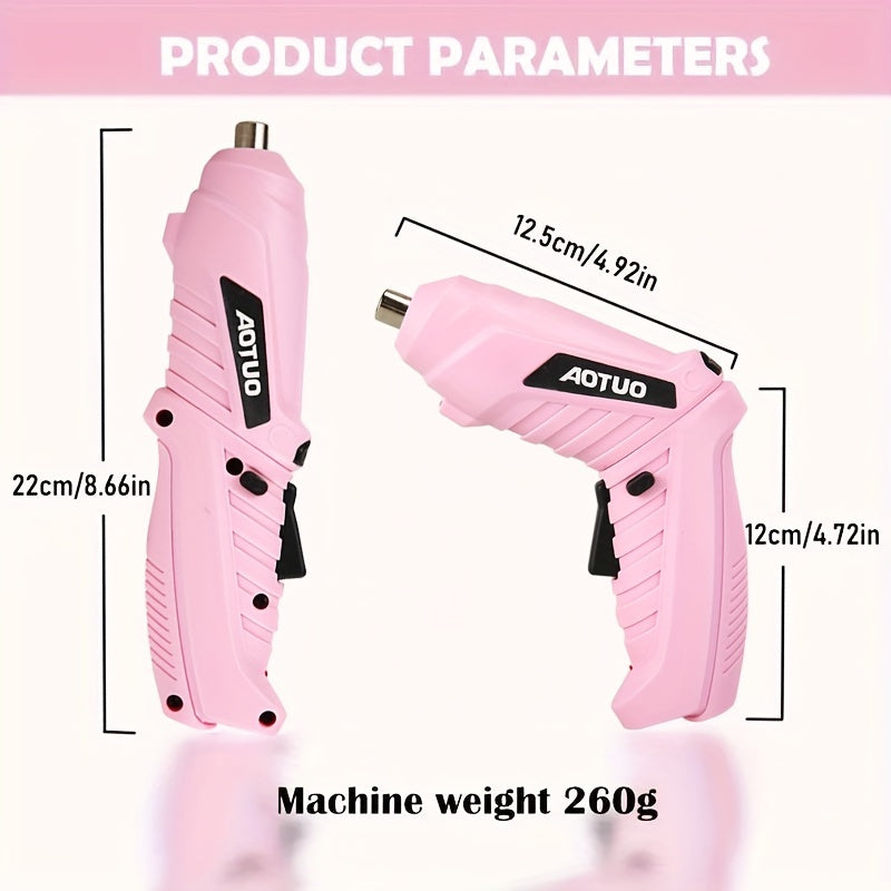 Screwdriver 14pcs Small Hand-Held Electric Screwdriver Set, 90° Rotatable Foldable Hand Drill Screwdriver Bits