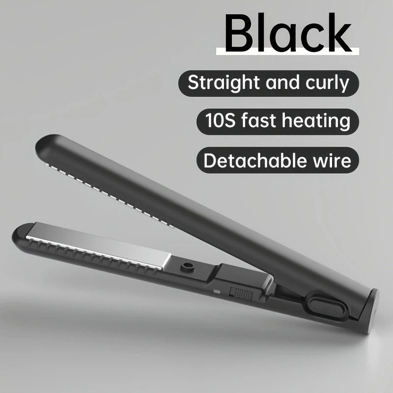 Straightener and Curler 2-in-1 , USB-Powered Mini Styler, Dual Use, Heat-Resistant, Portable Travel, Frizz-Free, Shiny & Smooth – Multi-Func