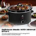 Slow Cooker SUPERLEX 6.5L Large Oval  | 200W Energy-Efficient Ceramic Pot | 4-Temp Control (High/Low/Warm/Off) | Tempered Glass Lid | Perfect for Party Cooking, Slow Cooker Recipe, Home Cooking, Stylish Cookware, Sleek Design,