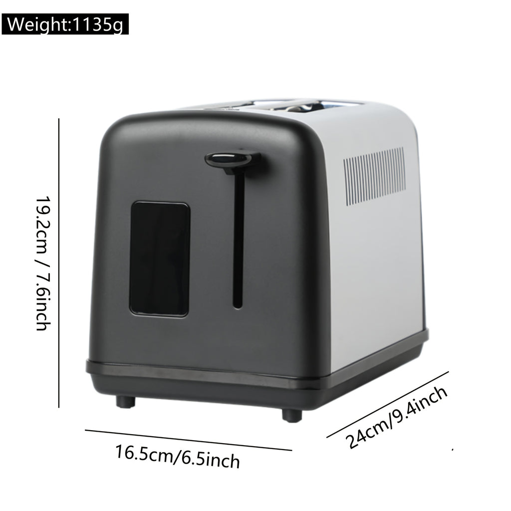 Toaster 1pc 2 Slice  with LED Touch Screen And Digital Countdown Timer Stainless Steel Bread Toasting with Extra Wide Slot And Cancel Defrost Reheat Function 6 Shade Settings Removable Slide Out Crumb Tray Cord-storage Base An