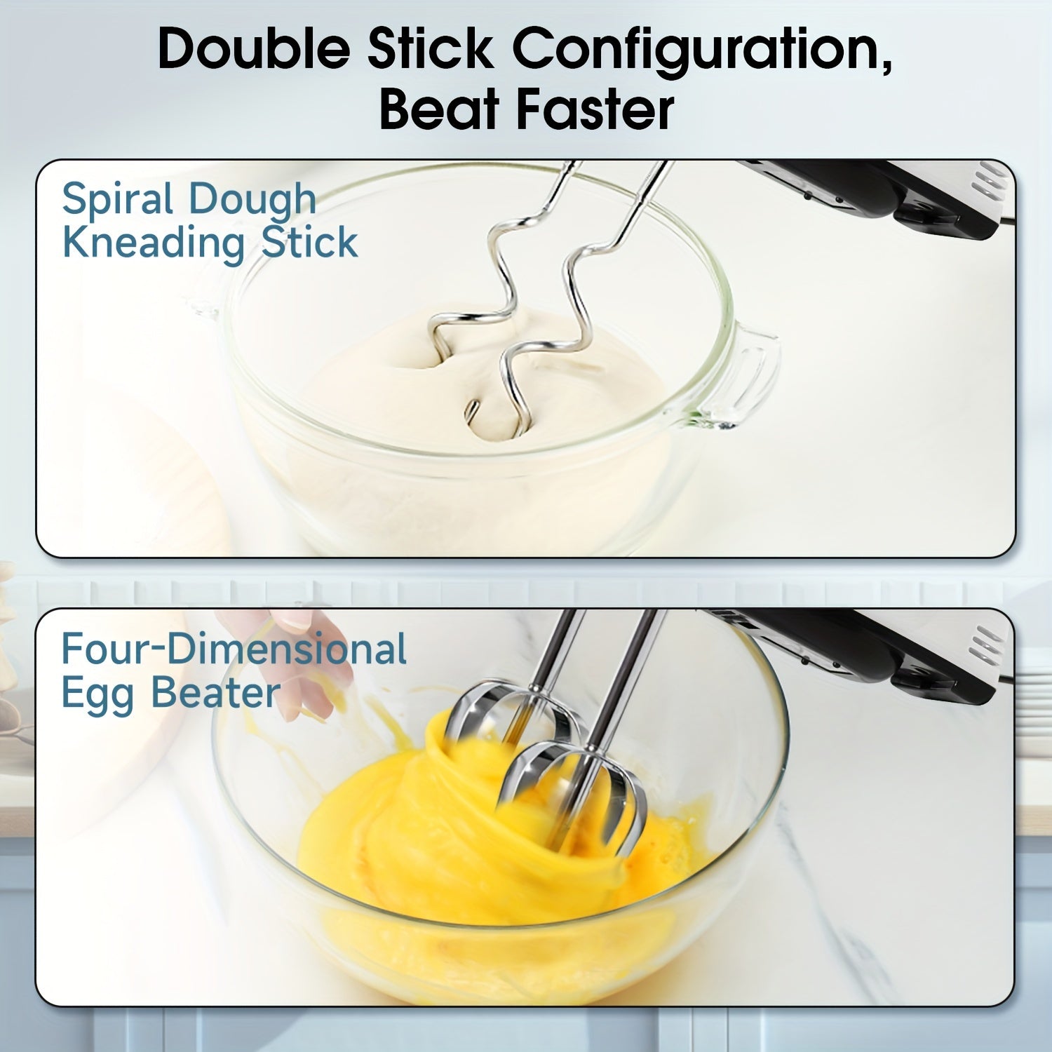 Mixer PANCERKA 7-Speed Handheld Electric Whisk Mixer - Durable Metal, 220V Plug, Multiple Color Options (White, Black, Yellow, Green, Pink, Blue), Perfect for Baking & Food Preparation, Kitchen Mixer | Modern Kitchen Mixer | Durabl
