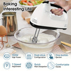 Mixer PANCERKA 7-Speed Handheld Electric Whisk Mixer - Durable Metal, 220V Plug, Multiple Color Options (White, Black, Yellow, Green, Pink, Blue), Perfect for Baking & Food Preparation, Kitchen Mixer | Modern Kitchen Mixer | Durabl
