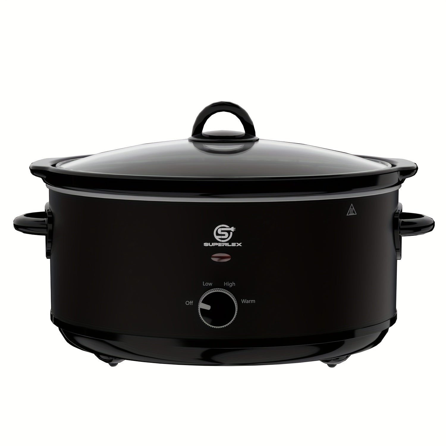 Slow Cooker SUPERLEX 6.5L Large Oval  | 200W Energy-Efficient Ceramic Pot | 4-Temp Control (High/Low/Warm/Off) | Tempered Glass Lid | Perfect for Party Cooking, Slow Cooker Recipe, Home Cooking, Stylish Cookware, Sleek Design,