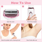 Hair Remover 4in1 Women's Electric  Multifunctional Women's Electric Shaver Trimmer Set Bikini Line Trimmer for Women USB Rechargeable for Eyebrows, Nose, Face Legs Hair Removal Portable Gentle Perfect Gift for Women
