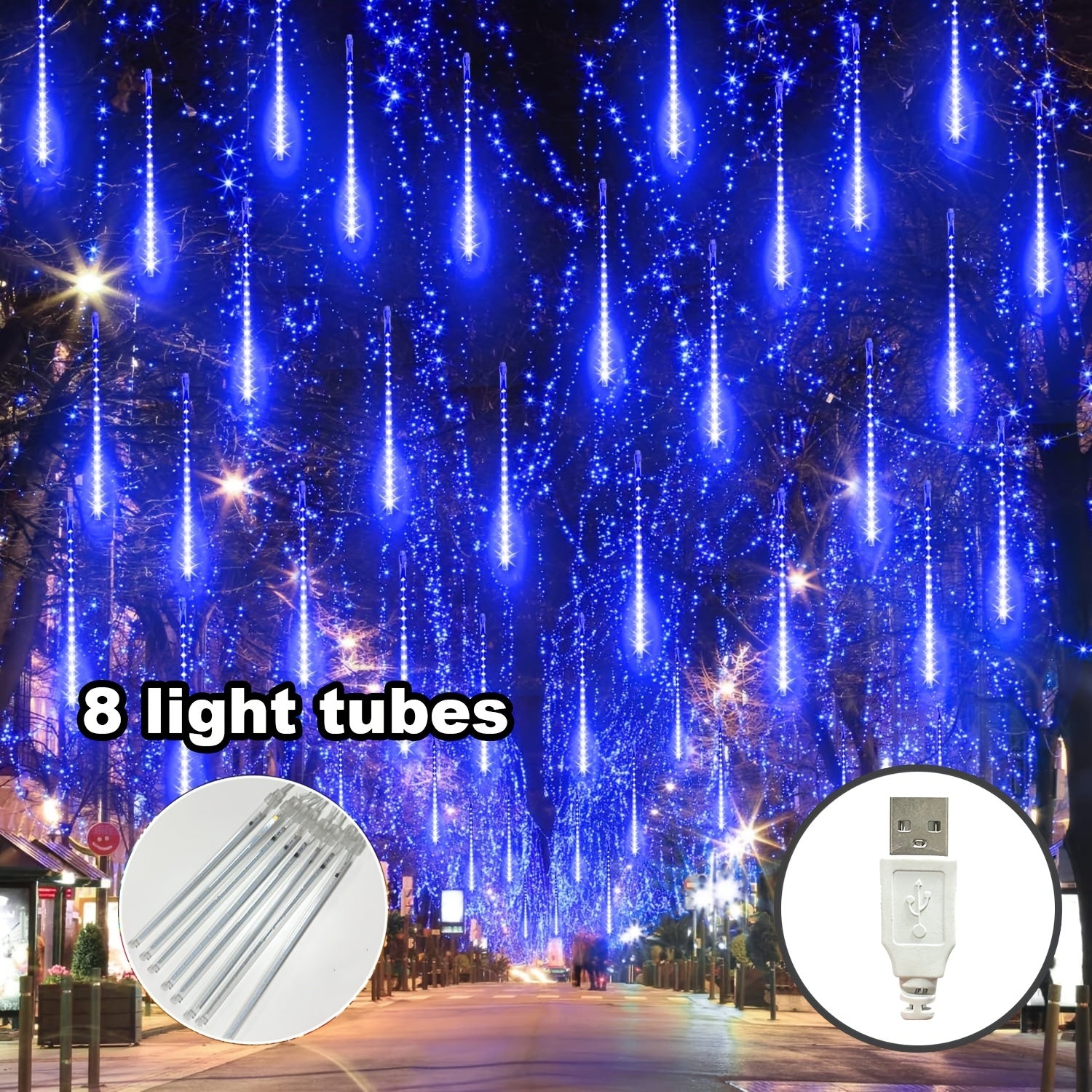 Light 1/2pcs 5.0/10.0meter 8/16 tube meteor shower light, USB power supply