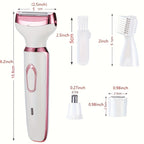 Hair Remover 4in1 Women's Electric  Multifunctional Women's Electric Shaver Trimmer Set Bikini Line Trimmer for Women USB Rechargeable for Eyebrows, Nose, Face Legs Hair Removal Portable Gentle Perfect Gift for Women