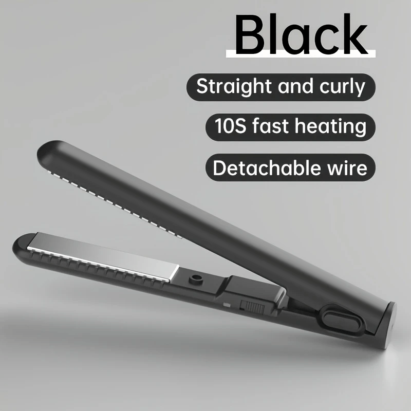 Straightener and Curler 2-in-1 , USB-Powered Mini Styler, Dual Use, Heat-Resistant, Portable Travel, Frizz-Free, Shiny & Smooth – Multi-Func