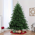Tree Artificial Green Flocked Christmas Tree with Fireproof PVC Branches and Easy Assembly