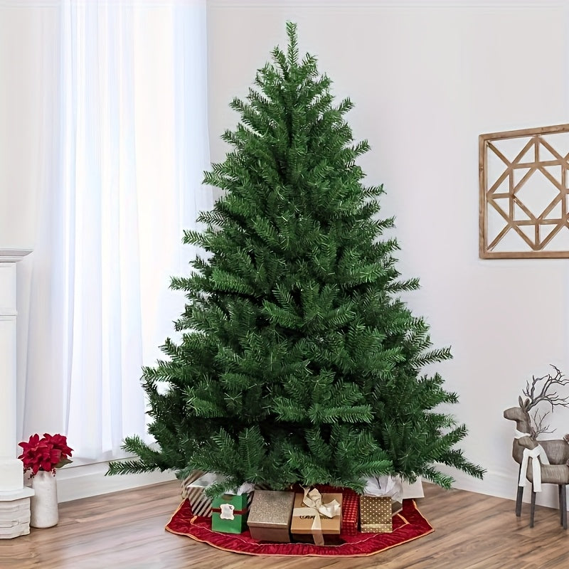 Tree Artificial Green Flocked Christmas Tree with Fireproof PVC Branches and Easy Assembly