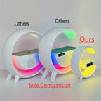 Charger and Night light Wireless Charger Stand Speaker Wireless Charging Station Atmosphere Nightlight Sunrise RGB Rhythm Light Table Lamp for Bedrooms Alarm Clock Birthday Gift Mobile Phone Stereo for iPhone 16 15 14 13 Pro Max AirPods for Samsung