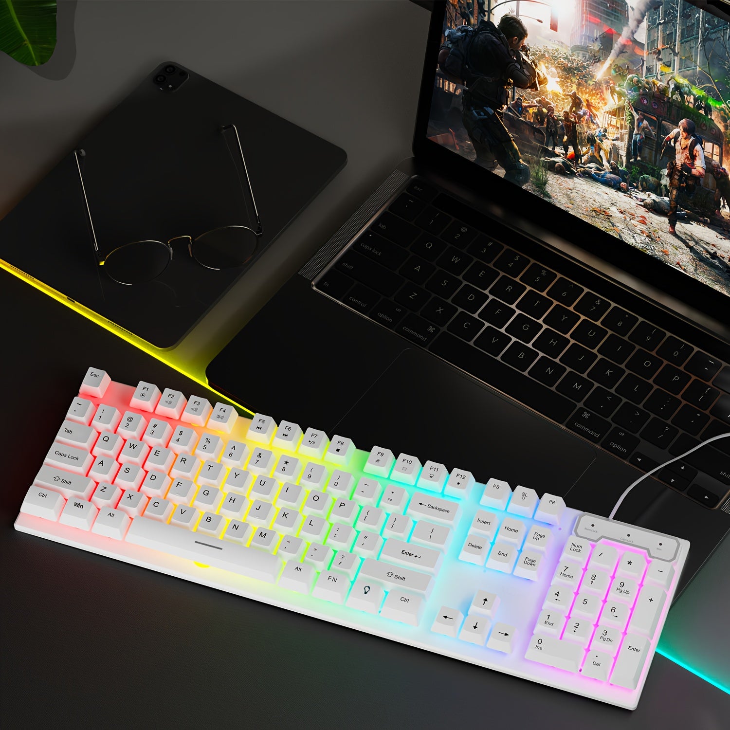 Keyboard EWEADN Silent Wired Gaming