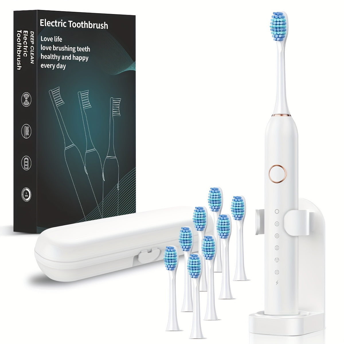 Toothbrush for Adults, Smart Fully Automatic Electric Unisex, Black White Pink