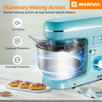 Mixer Nirva1400W high-speed electric kitchen mixer, with 240-ounce stainless steel bowl - 6-speed, handheld cream whisk and egg beater, suitable for baking and mixing, portable design,