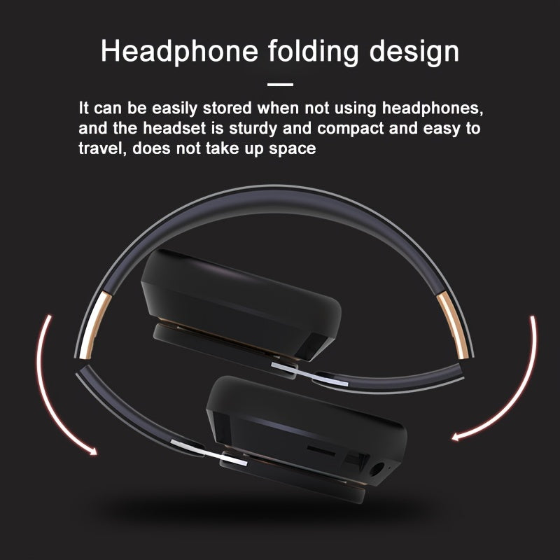 Headset with Surround Sound Wireless Gaming , Foldable Design & Large Battery