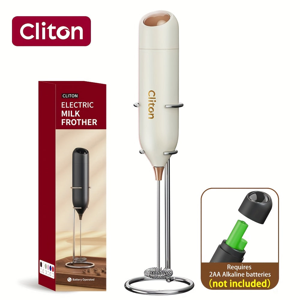 Frother 1pc Powerful Electric Milk Frother Handheld with Stainless Steel Stand, Battery Powered Mixer for Coffee, Smoothies, Latte, Matcha, Hot Chocolate, Mini Hand Blender 2025 Edition, Kitchen Gift, New Year Present, Valentine'S Da