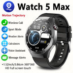 Smartwatch 2025 New GPS GT5  - 3.86cm HD Display, Wireless Calling, Over 100 Sports Modes, AI Voice Assistant, USB Charging, Compass Outdoor Fitness Tracker, Compatible with Android/for iPhone, Multi-Function Accesso