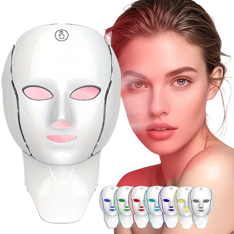 Facial Mask Beauty Device 138-Bead LED , 7-in-1 Face & Neck Care Tool with 7 Modes – Perfect for Home Use and Travel, Salon-Quality Skincare