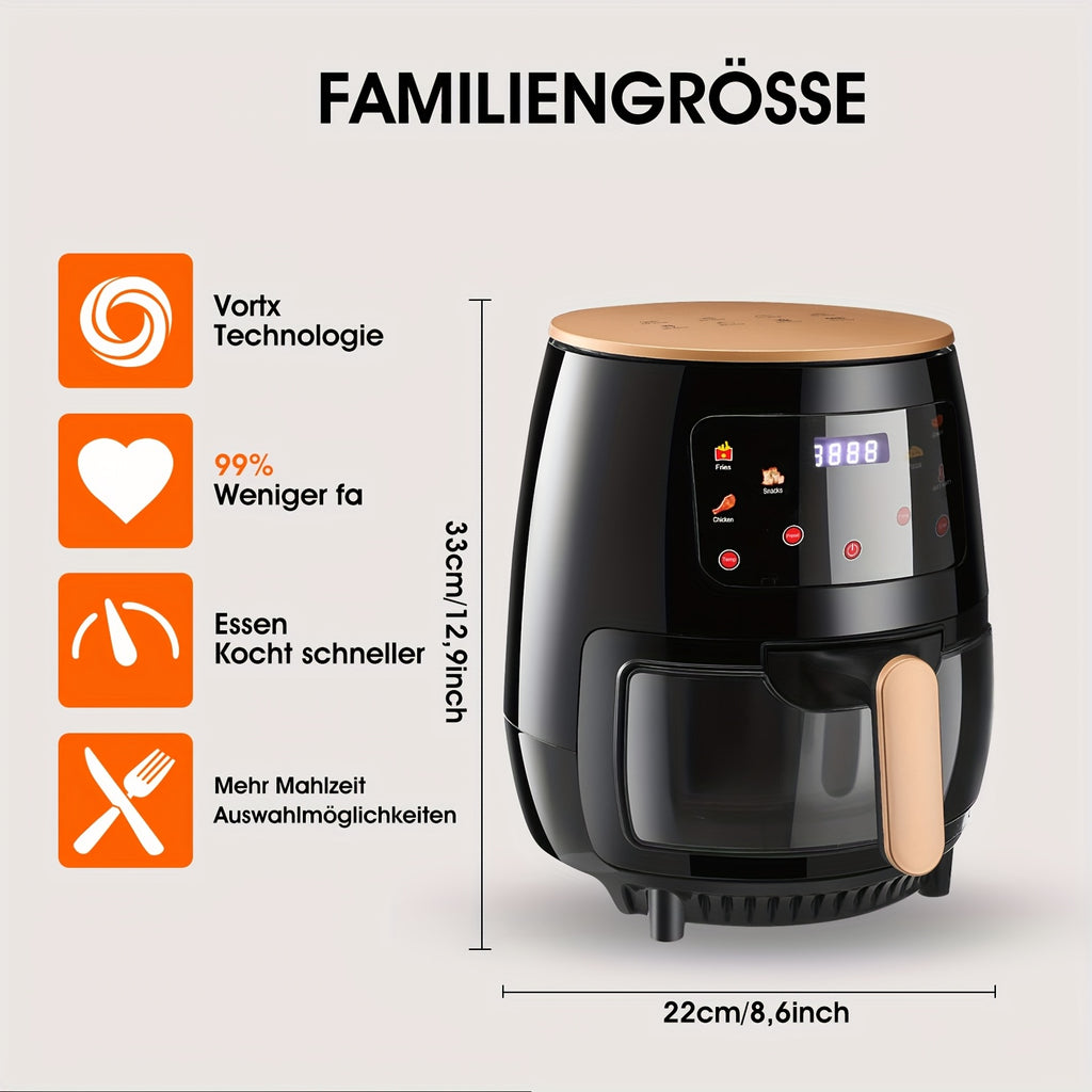 Air Fryer 6L with LED Touchscreen – 1700W Oil-Free Cooker