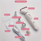 Hair Remover 4in1 Women's Electric  Multifunctional Women's Electric Shaver Trimmer Set Bikini Line Trimmer for Women USB Rechargeable for Eyebrows, Nose, Face Legs Hair Removal Portable Gentle Perfect Gift for Women