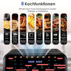 Air Fryer 9/10L Dual Zone  with Visual Window, 8 Pre-Programmed Menus Smart Cooking