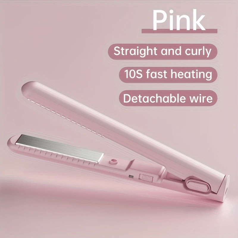 Straightener and Curler 2-in-1 , USB-Powered Mini Styler, Dual Use, Heat-Resistant, Portable Travel, Frizz-Free, Shiny & Smooth – Multi-Func