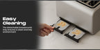 Toaster SUPERLEX 1600W 4-Slice Stainless Steel  | Digital Display | Defrost/Reheat/Cancel | Auto Pop-Up & Crumb Tray | Cord Storage (220-240V EU), Kitchen Appliance, Home Cooking, Sleek Design, Modern Toaster, Durable Construc