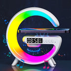 Charger and Night light Wireless Charger Stand Speaker Wireless Charging Station Atmosphere Nightlight Sunrise RGB Rhythm Light Table Lamp for Bedrooms Alarm Clock Birthday Gift Mobile Phone Stereo for iPhone 16 15 14 13 Pro Max AirPods for Samsung
