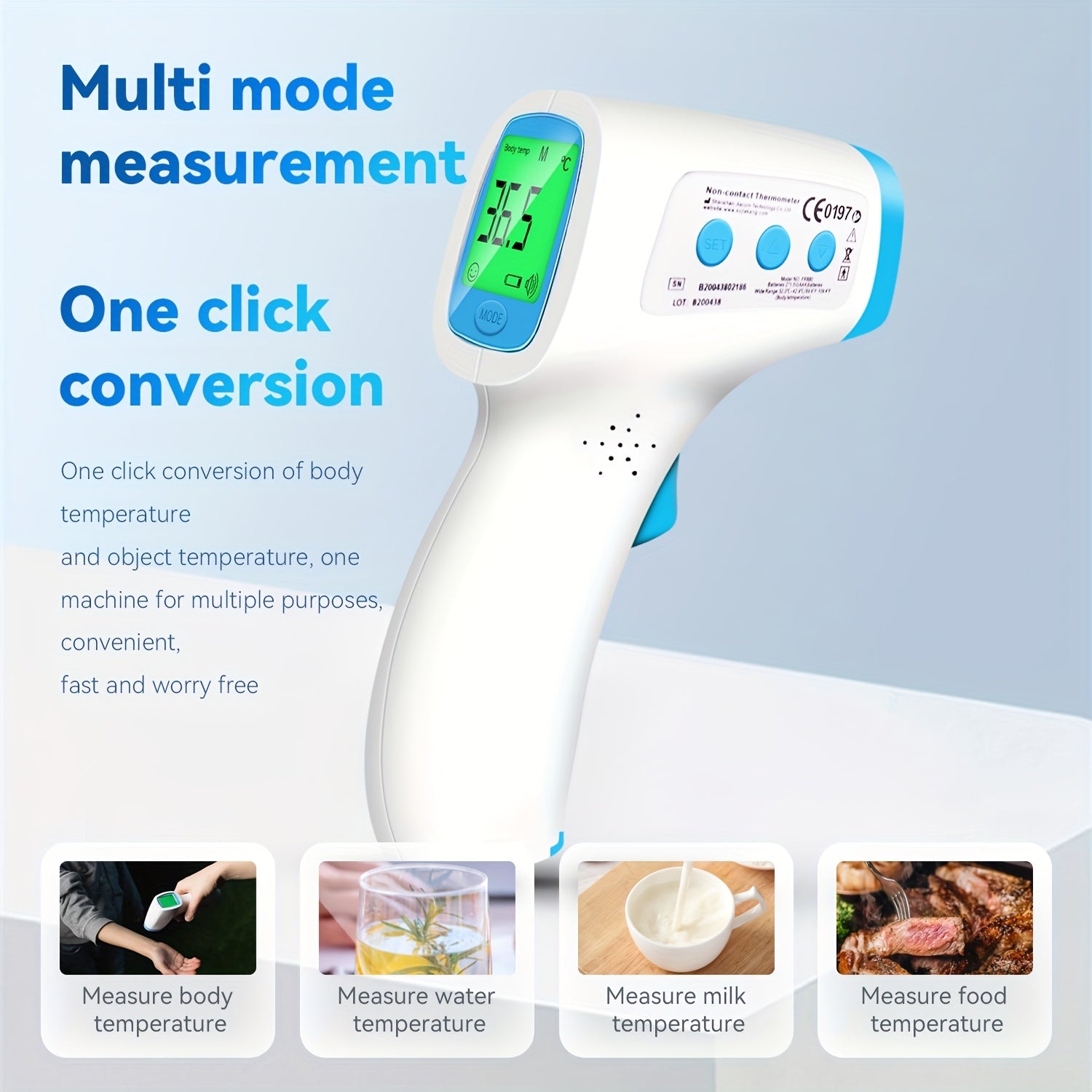 Thermometer Touchless 3-in-1  – Infrared, LCD, Fever Alert