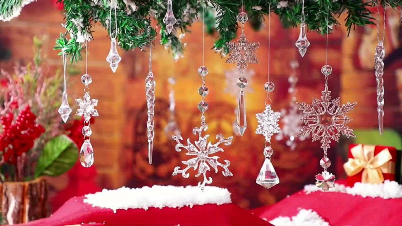 Ornaments 16-Pack Glass Snowflake Garden Suncatcher for self-assembly