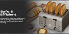 Toaster SUPERLEX 1600W 4-Slice Stainless Steel  | Digital Display | Defrost/Reheat/Cancel | Auto Pop-Up & Crumb Tray | Cord Storage (220-240V EU), Kitchen Appliance, Home Cooking, Sleek Design, Modern Toaster, Durable Construc