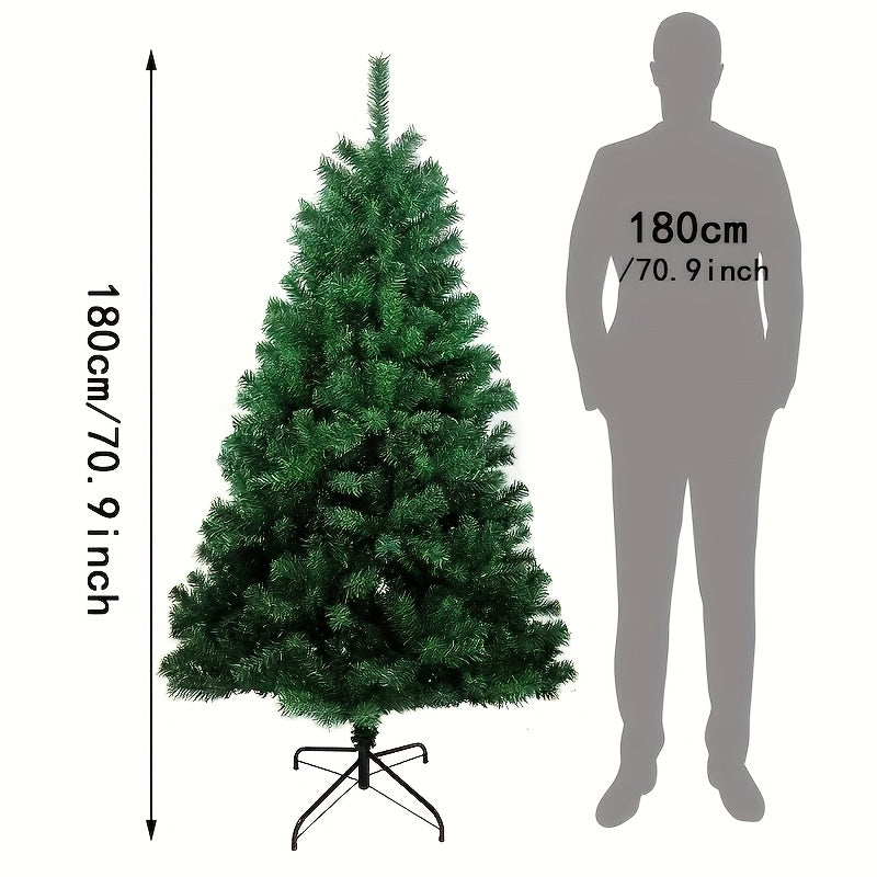 Tree 1pc Green Realistic Artificial Christmas Tree with Foldable Stand