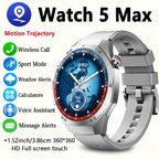 Smartwatch 2025 New GPS GT5  - 3.86cm HD Display, Wireless Calling, Over 100 Sports Modes, AI Voice Assistant, USB Charging, Compass Outdoor Fitness Tracker, Compatible with Android/for iPhone, Multi-Function Accesso