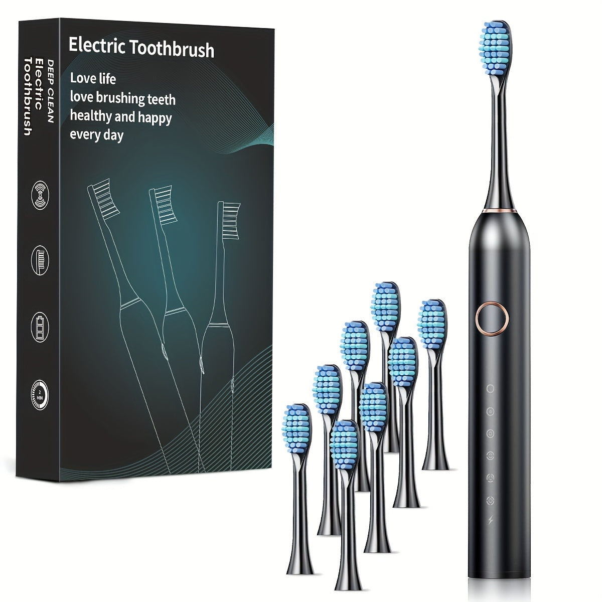 Toothbrush for Adults, Smart Fully Automatic Electric Unisex, Black White Pink